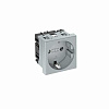 Розетка силовая 0° одинарная 2К+З, 1 модуль Modul45, 45х45 мм, со шторками, 16А 250В алюминиевый STD-D0 AL1 6120018