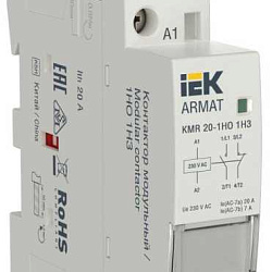 ARMAT Контактор модульный KMR 20А 230В AC 1НО 1НЗ IEK AR-KMR10-020-11-230