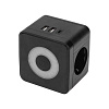 Двойник электрический Куб 16А с/з+2хUSB-A 2.4А+USB Type-C 3А с ночной подсветкой черн. 11-1252
