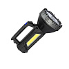 Фонарь-прожектор аккумуляторный ручной 3Вт LED+3Вт COB LED Li-ion 18650 1200мА.ч корпус ABS-пластик индикатор уровня заряда USB-шнур плечевой ремешок KOC904Lit